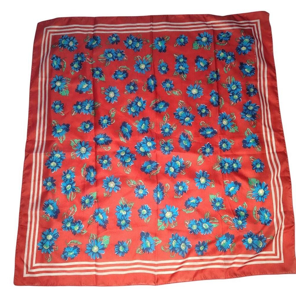 Vintage Sarah Coventry Floral Square Scarf โ Made in Italy